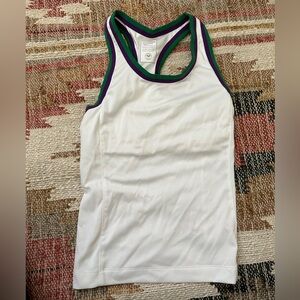 Wimbledon White Tank with Green and Purple Accents